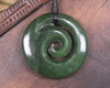 Koru pendant carved from Kawakawa Pounamu - NZ Greenstone
