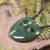 Koru Heart pendant carved from Hapopo Pounamu - NZ Greenstone