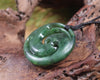 Koru pendant carved from Kawakawa Pounamu - NZ Greenstone