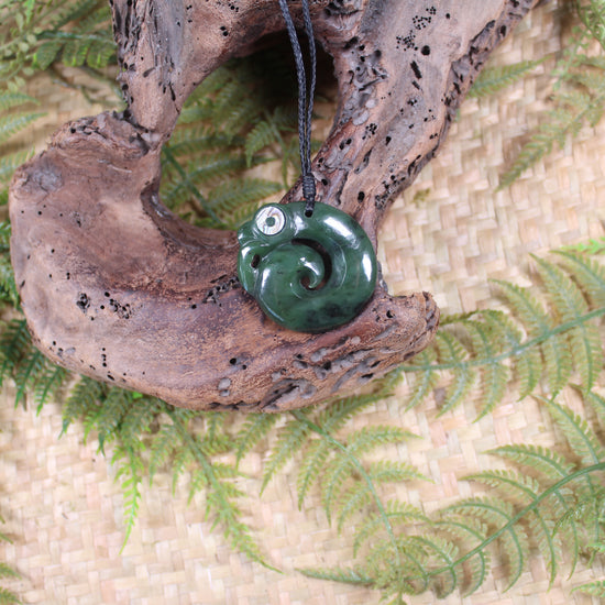 Koropepe carved from Hapopo Pounamu - NZ Greenstone