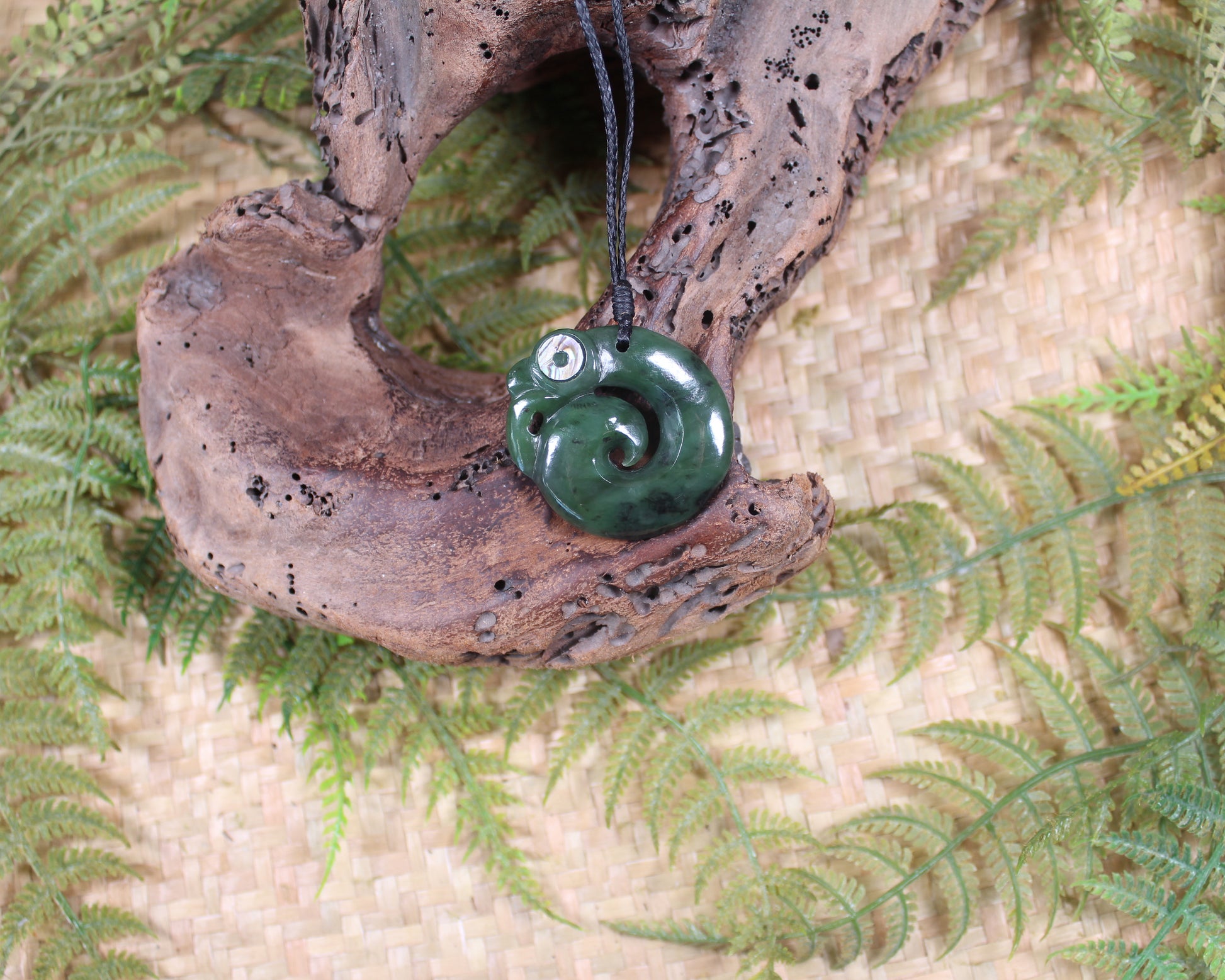Koropepe carved from Hapopo Pounamu - NZ Greenstone