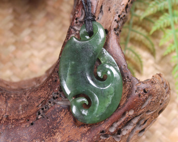 Koru Twist Pendant carved from Hapopo Pounamu - NZ Greenstone