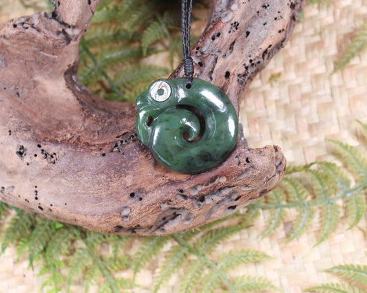 Koropepe carved from Hapopo Pounamu - NZ Greenstone