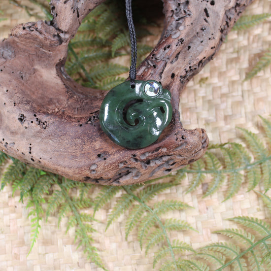 Koropepe carved from Hapopo Pounamu - NZ Greenstone