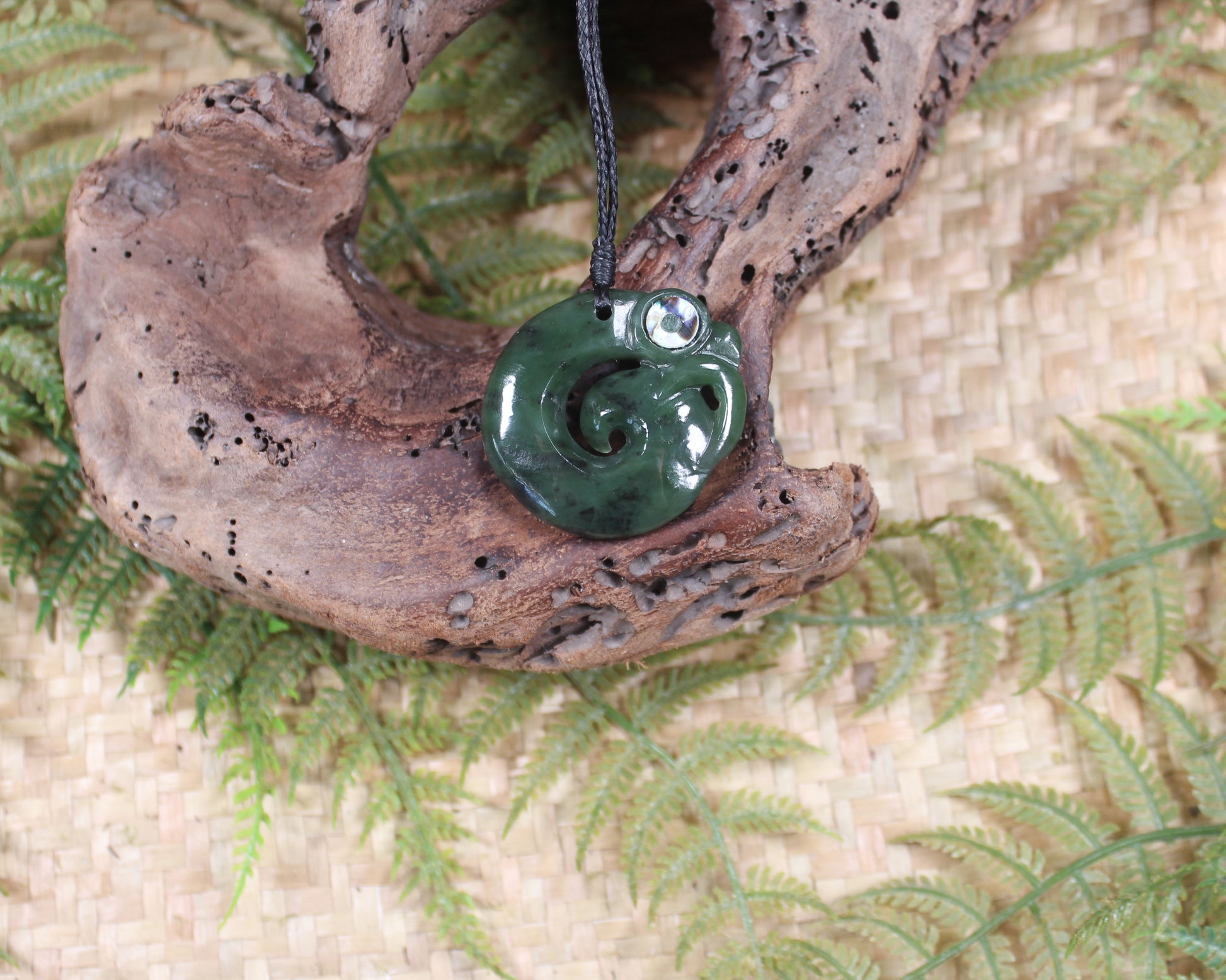 Koropepe carved from Hapopo Pounamu - NZ Greenstone