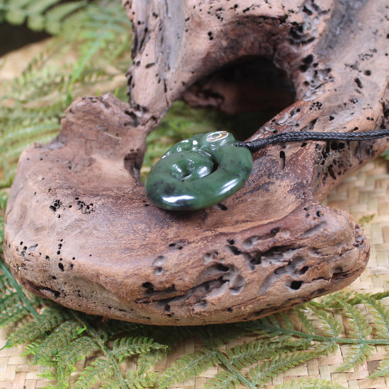 Koropepe carved from Hapopo Pounamu - NZ Greenstone