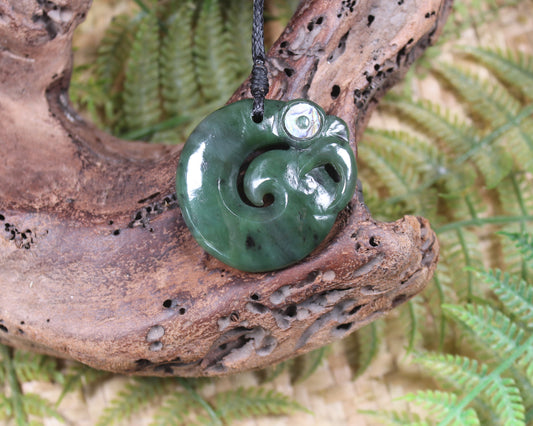 Koropepe carved from Hapopo Pounamu - NZ Greenstone