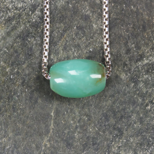Chrysoprase Sterling Silver Bead Pendant (V191)