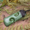 Hapopo Pounamu Toki with Koru - NZ Greenstone