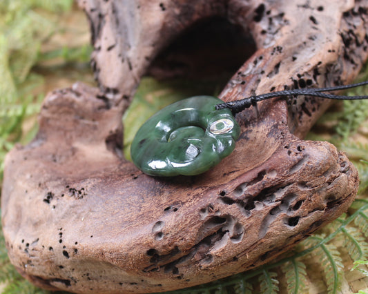 Koropepe carved from Hapopo Pounamu - NZ Greenstone