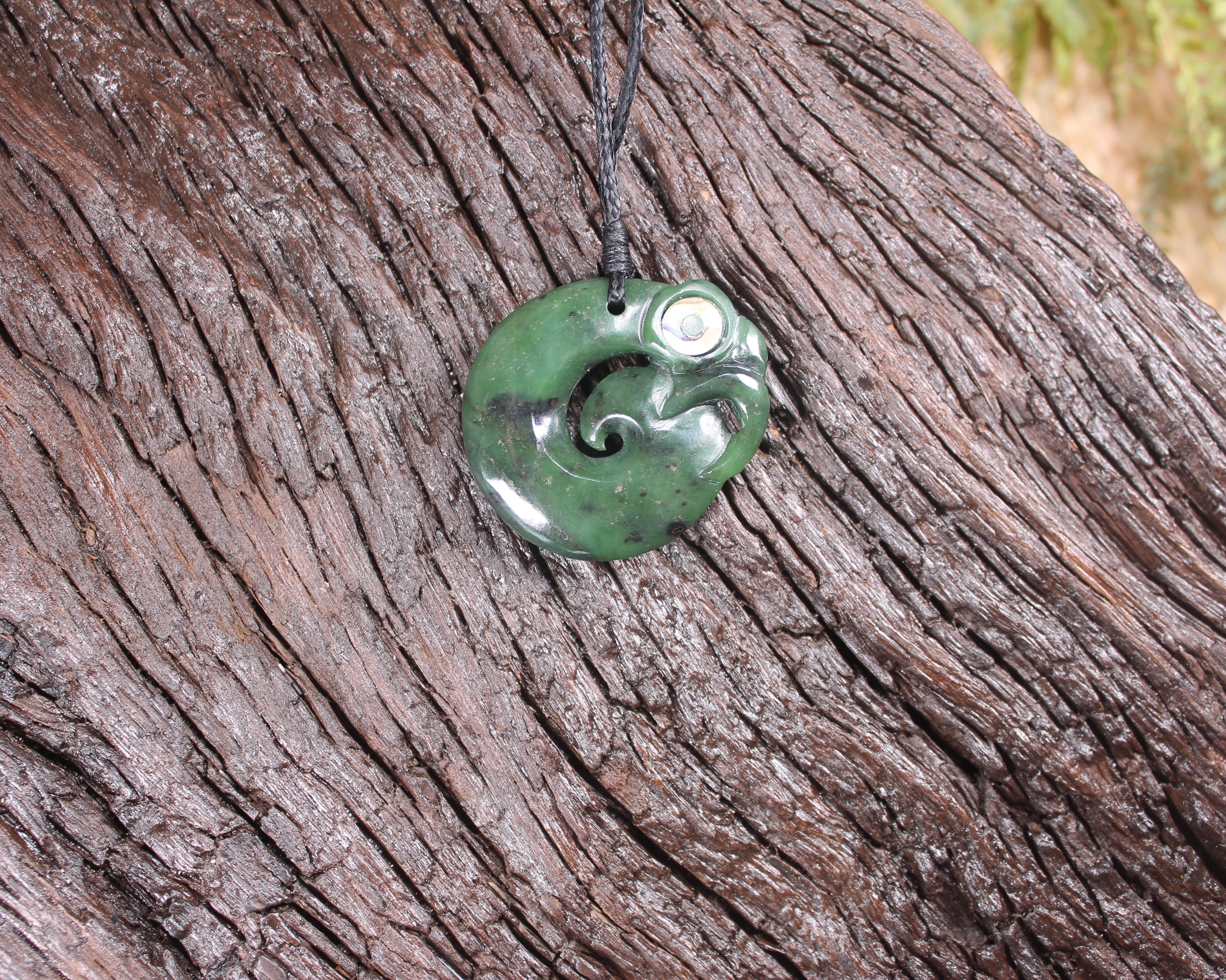 Koropepe carved from Hapopo Pounamu - NZ Greenstone