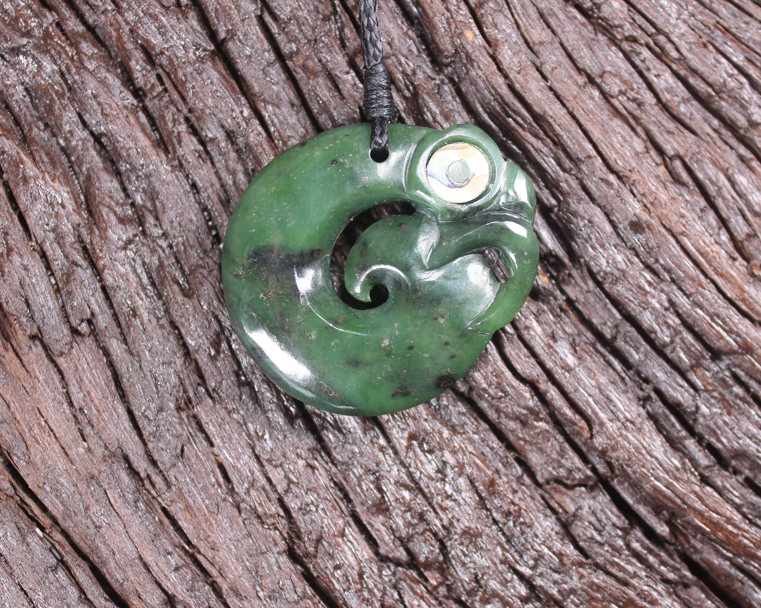 Koropepe carved from Hapopo Pounamu - NZ Greenstone