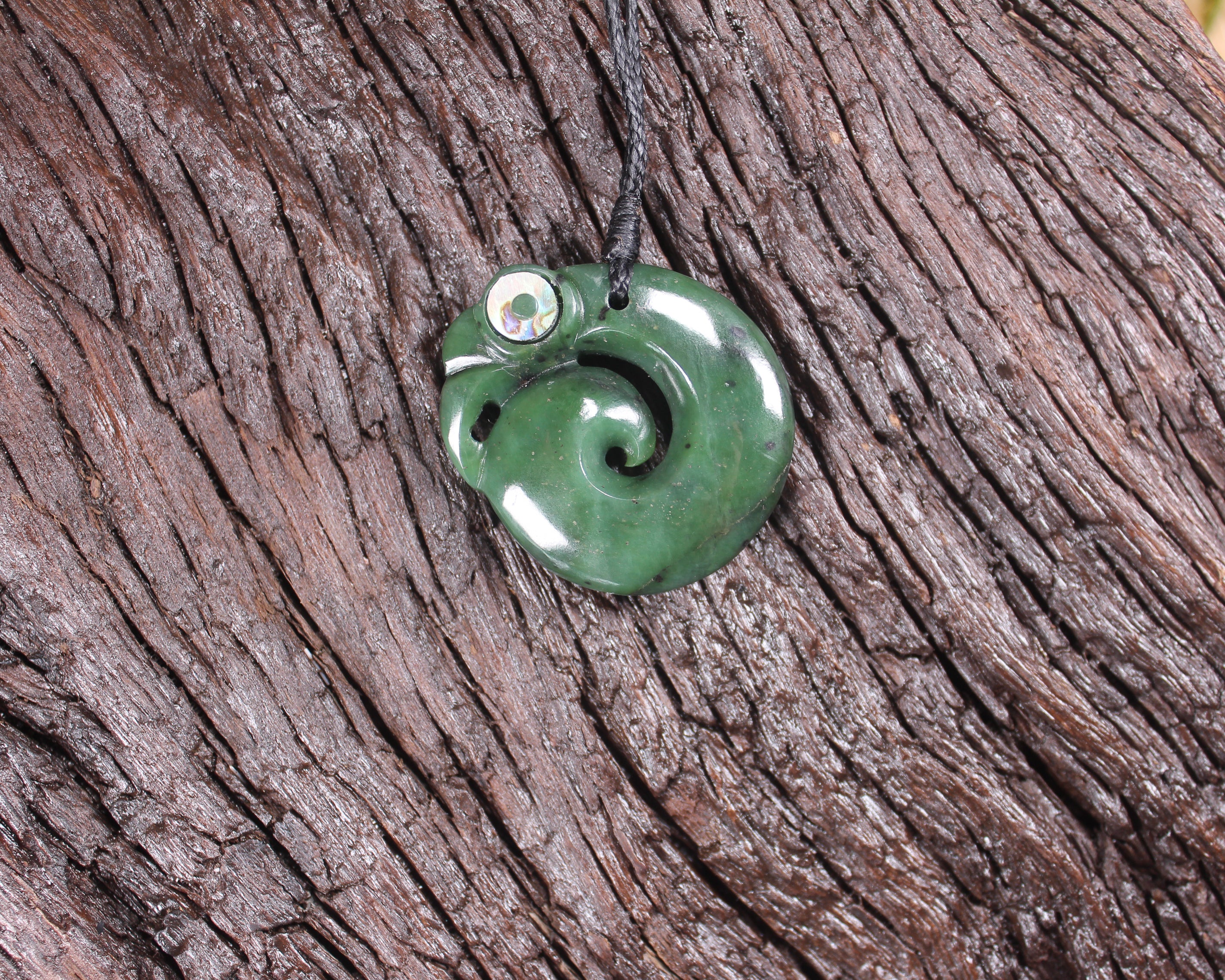 Koropepe carved from Hapopo Pounamu - NZ Greenstone