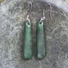Roimata or Teardrop earrings carved from Kawakawa Pounamu - NZ Greenstone