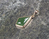 Kawakawa Pounamu pendant with a gold plated setting - NZ Greenstone