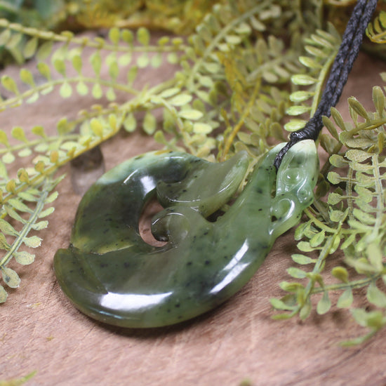 Manaia pendant carved from Rimu Pounamu - NZ Greenstone