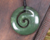 Koru pendant carved from Kawakawa Pounamu - NZ Greenstone