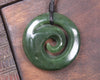 Koru pendant carved from Kawakawa Pounamu - NZ Greenstone