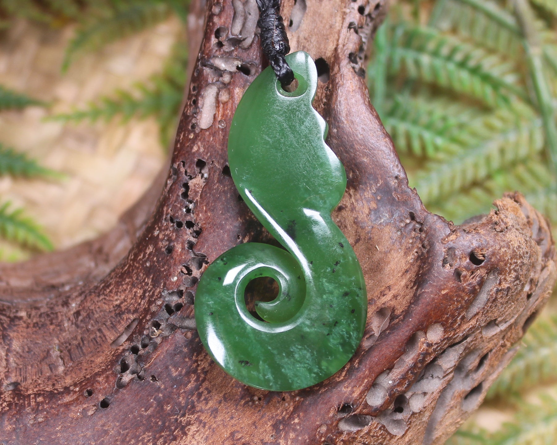 Koru carved from Hapopo Pounamu - NZ Greenstone