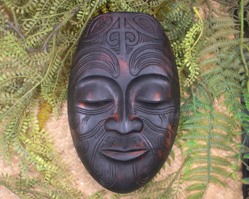 NZ Wood Wheku Mask Sculpture (BM197)