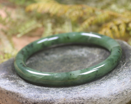 Bangle carved from Hapopo Pounamu - NZ Greenstone