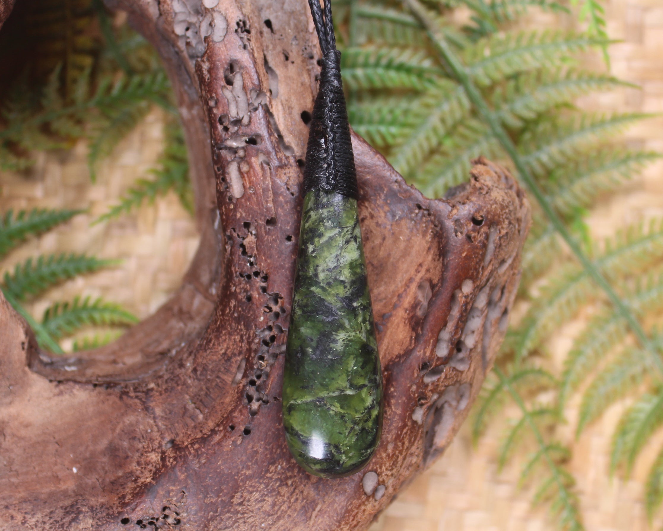 Roimata Teardrop carved from Douglas Creek Pounamu - NZ Greenstone