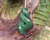 Twist or Pikorua carved from Hapopo Pounamu - NZ Greenstone