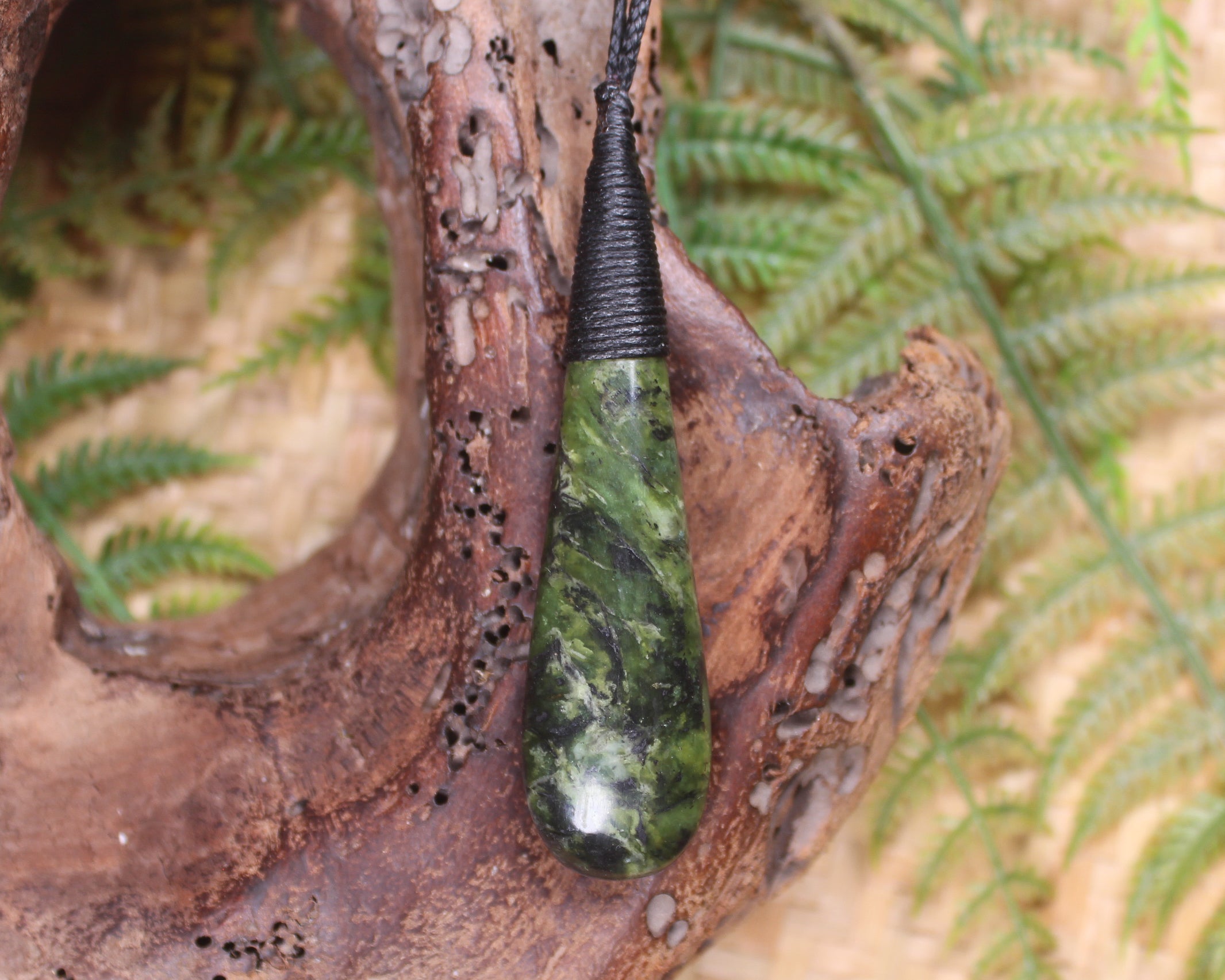 Roimata Teardrop carved from Douglas Creek Pounamu - NZ Greenstone