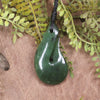Hei Matau or Fish Hook carved from Hapopo Pounamu - NZ Greenstone