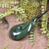 Hei Matau or Fish Hook carved from Hapopo Pounamu - NZ Greenstone