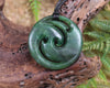Koru pendant carved from Kawakawa Pounamu - NZ Greenstone