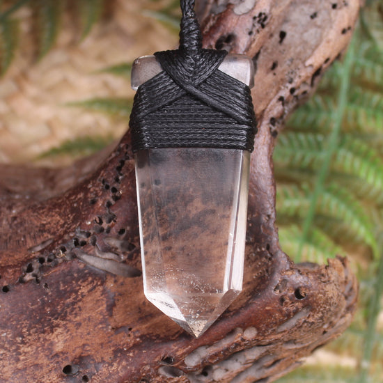 Pointed pendant carved from Smokey Quartz