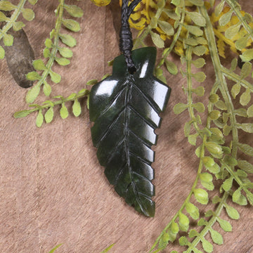 Kawakawa Pounamu Fern pendant - NZ Greenstone