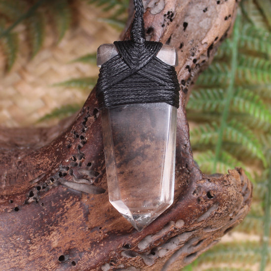 Pointed pendant carved from Smokey Quartz