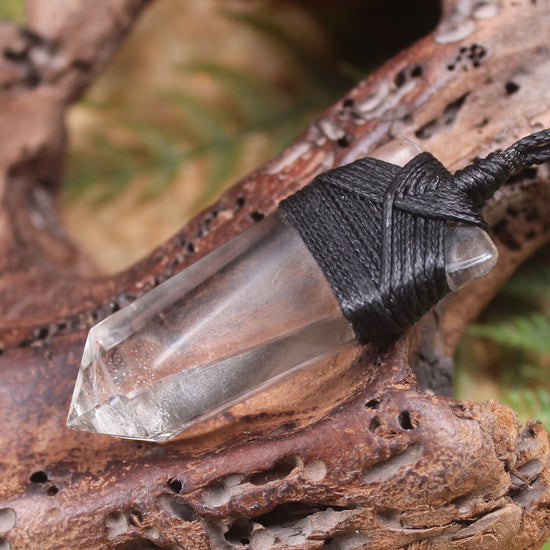 Pointed pendant carved from Smokey Quartz