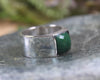 Sterling Silver Kawakawa Pounamu Ring - NZ Greenstone