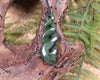 Twist or Pikorua carved from Hapopo Pounamu - NZ Greenstone