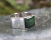 Sterling Silver Kawakawa Pounamu Ring - NZ Greenstone