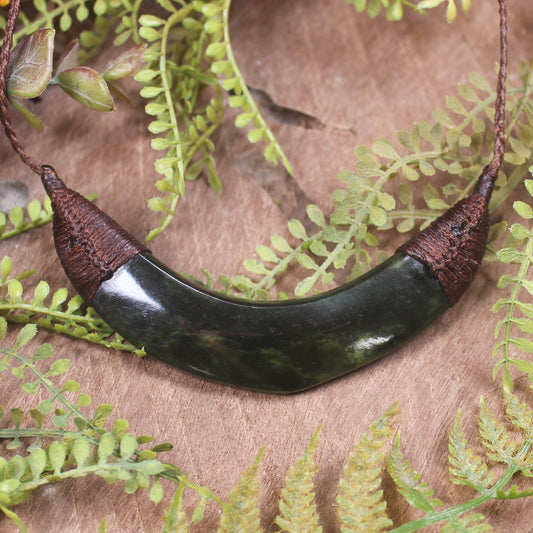 Breastplate or Shield carved from Rimu Pounamu - NZ Greenstone