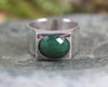 Sterling Silver Kawakawa Pounamu Ring - NZ Greenstone