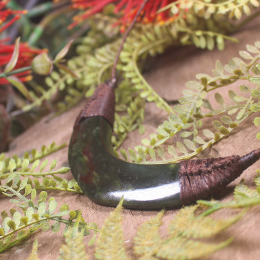 Breastplate or Shield carved from Rimu Pounamu - NZ Greenstone