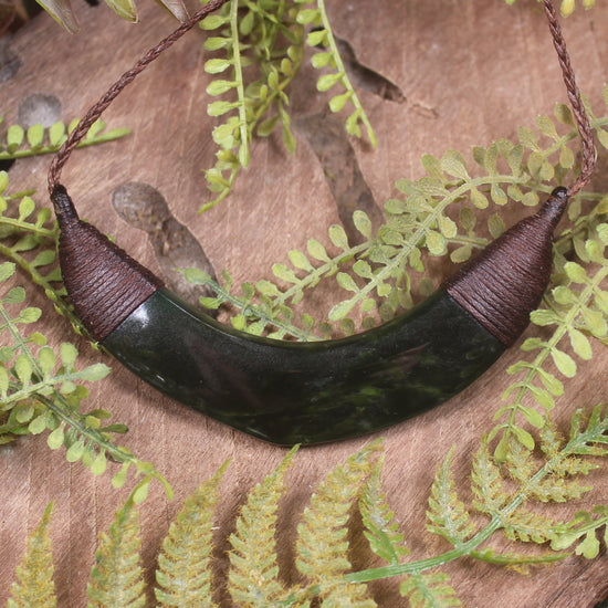 Breastplate or Shield carved from Rimu Pounamu - NZ Greenstone