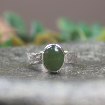 Hapopo Pounamu Silver Ring