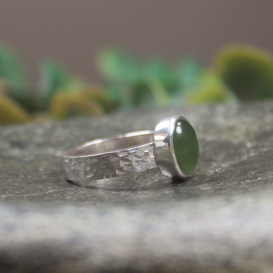Hapopo Pounamu Silver Ring