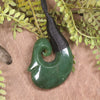 Hei Matau or Fish Hook carved from Hapopo Pounamu - NZ Greenstone