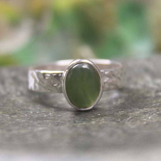 Hapopo Pounamu Silver Ring