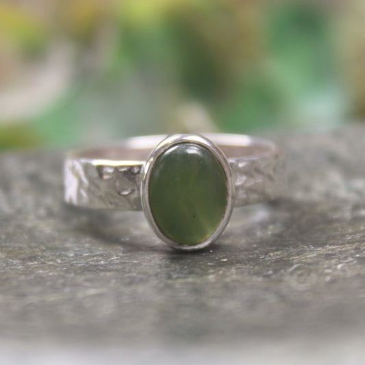Hapopo Pounamu Silver Ring