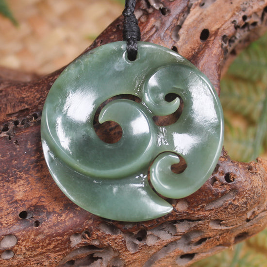 Koru or Spiral carved from Inanga Pounamu - NZ Greenstone