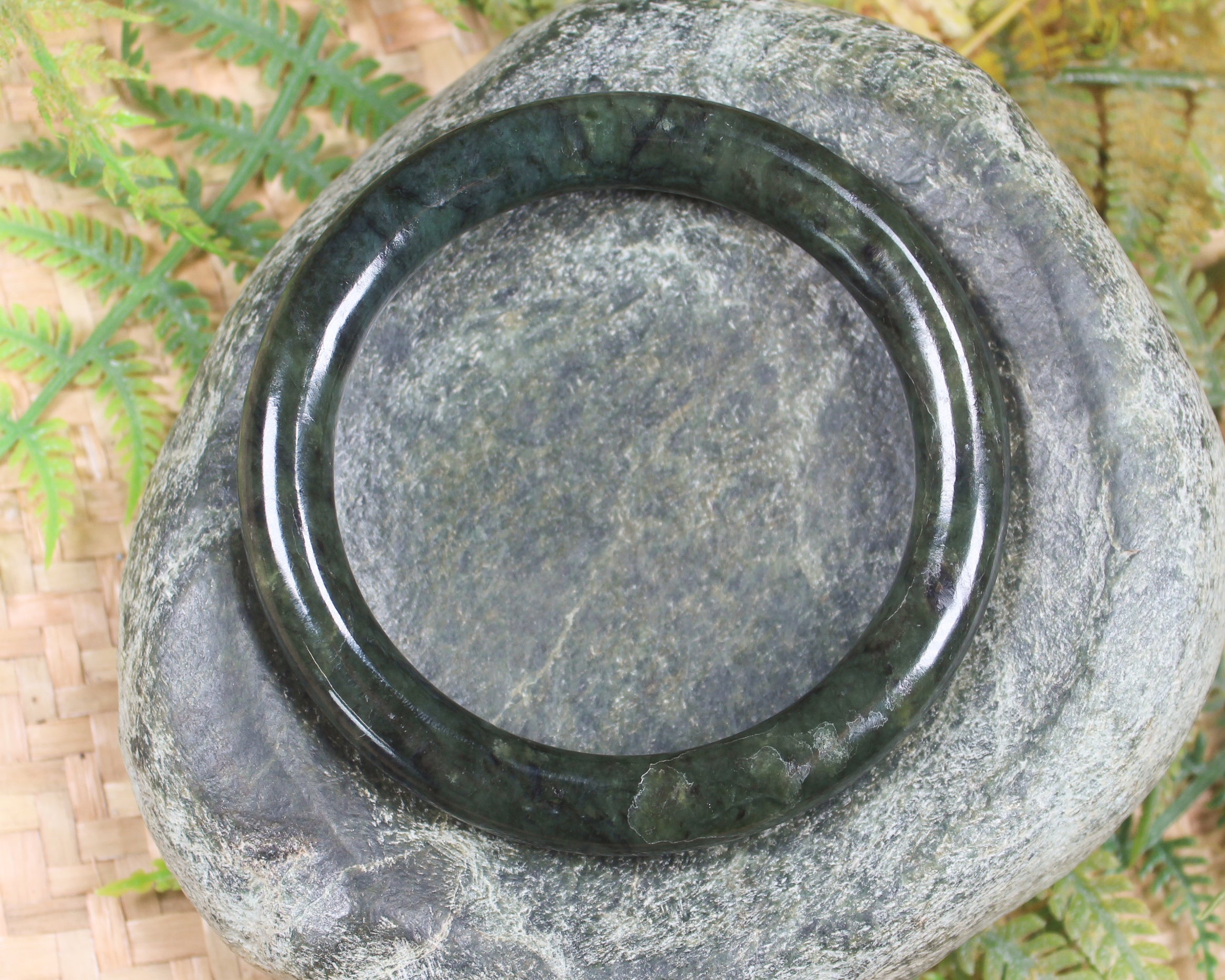 Bangle carved from Rimu Pounamu - NZ Greenstone