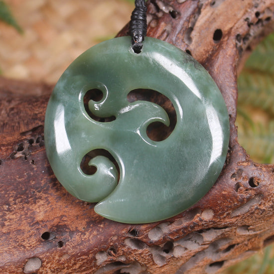 Koru or Spiral carved from Inanga Pounamu - NZ Greenstone